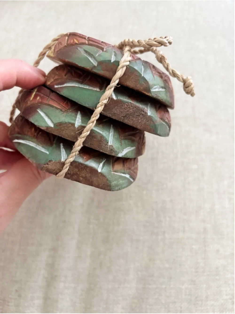 Pineapple Coastal Hand Carved Tropical Coasters